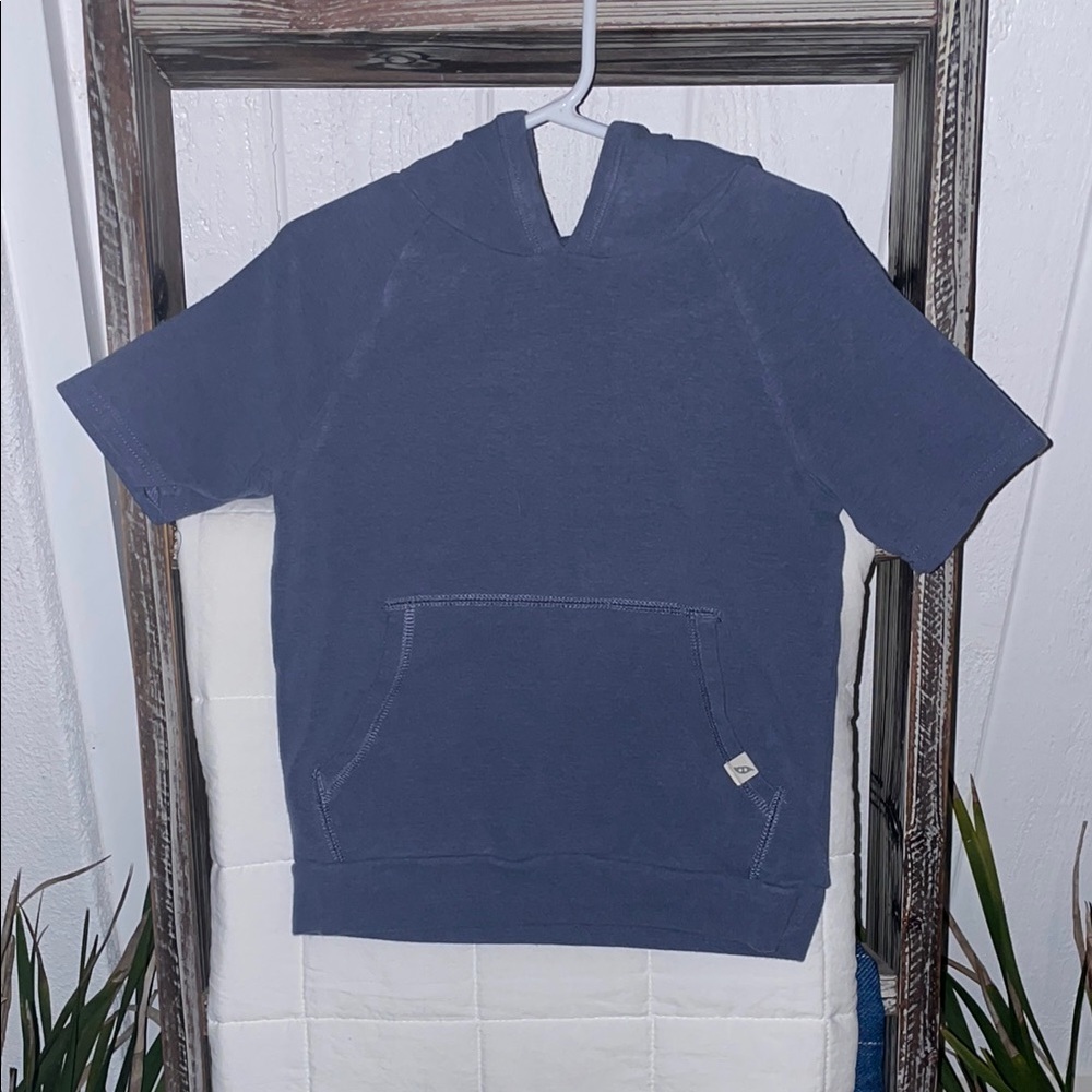 Blue Short Sleeve Hoodie